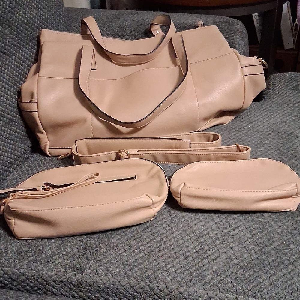Pink Tote Bag Set for Travel